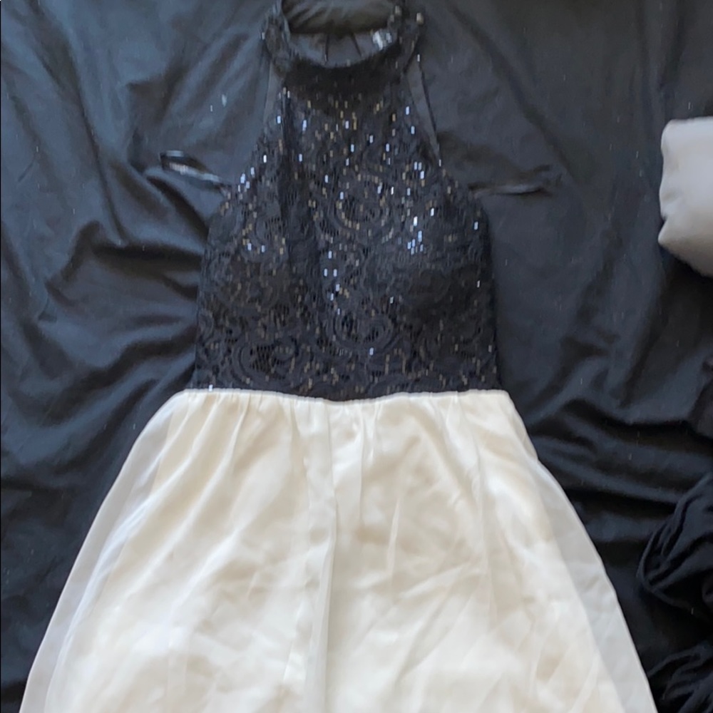 black & white dress